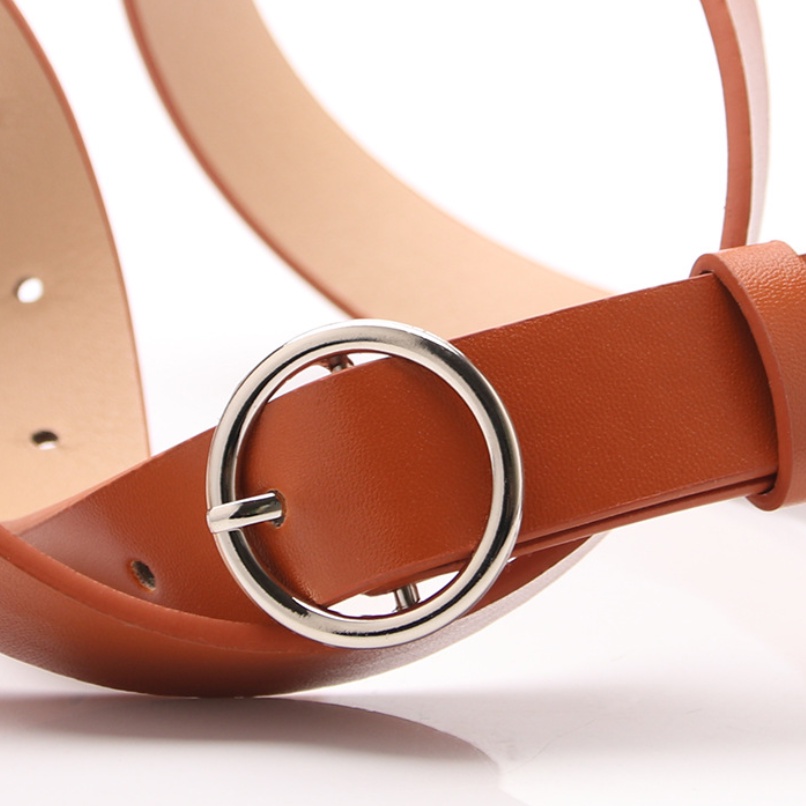 Thắt Lưng Nữ Thời Trang Kiểu Classic Mặt Khóa Kim Loại Hình Tròn Chất Liệu Da PU TL013 ShopMaySG Dây Nịt Nữ