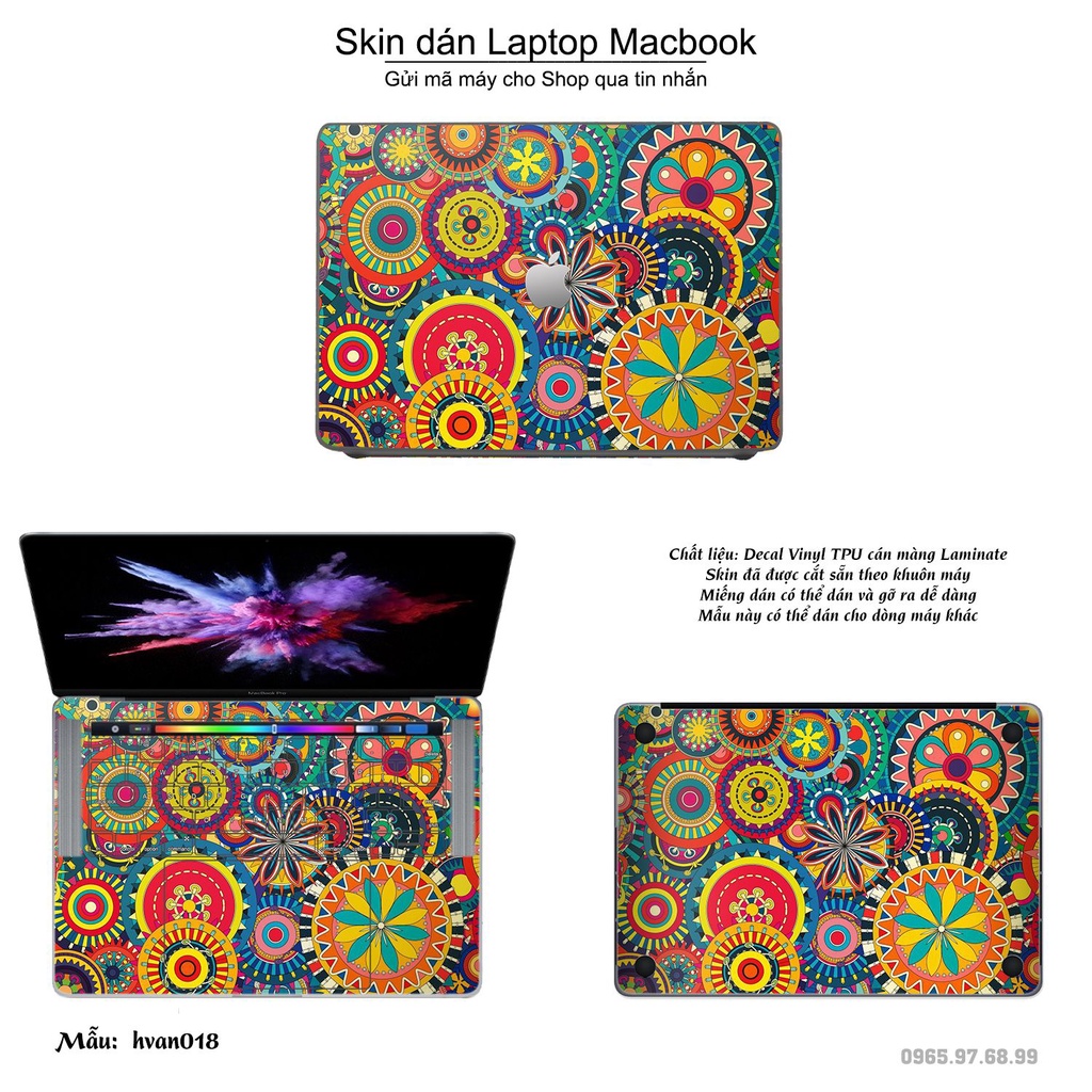 Skin dán Macbook mẫu Hoa văn (đã cắt sẵn, inbox mã máy cho shop)