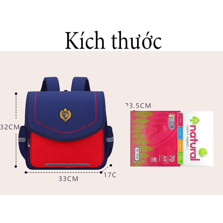 Cặp sách cho bé chống gù chống thấm nước có phản quang- Balo học sinh tiểu học trung học từ lớp 1- lớp 7 chất xịn