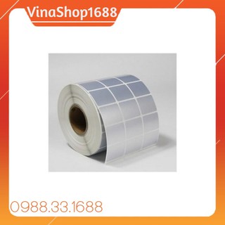 Decal xi bạc 35x22 mm, cuộn 50m, 3 tem/hàng