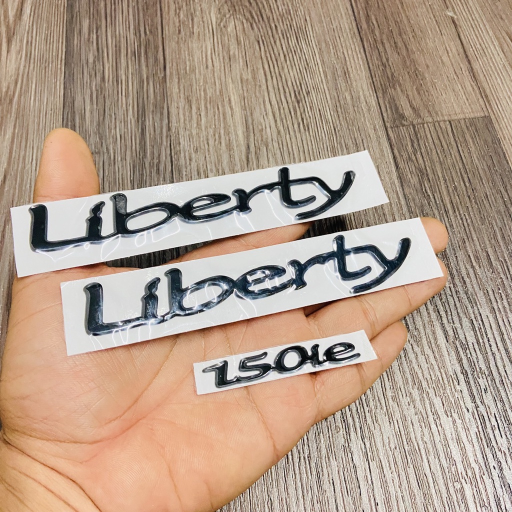 Bộ sưu tập tem chữ LIBERTY 125, 150ie, tem như ZIN theo xe chất liệu nhựa dẻo tân trang xe máy như mới (2 màu lựa chọn)
