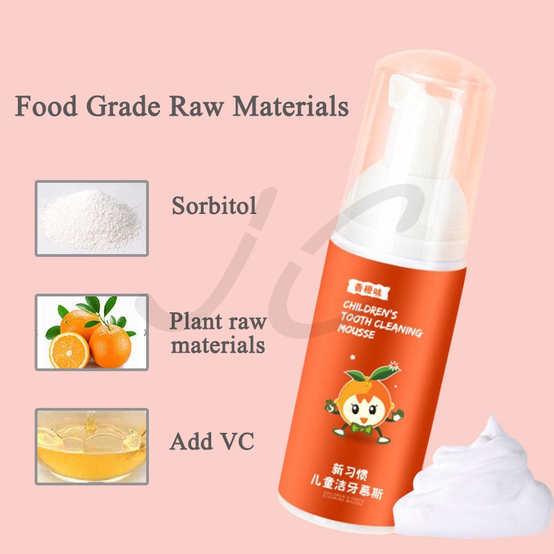 [Hàng mới về] Kem đánh răng dạng bọt không chứa chất độc hại an toàn tiện dụng cho bé từ 2-12 tuổi