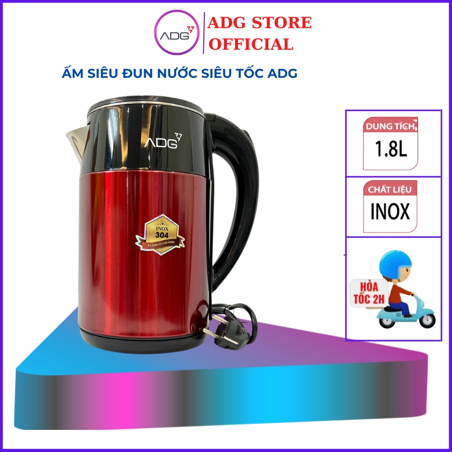 Ấm siêu tốc, bình đun siêu tốc inox ADG-210524 Hàn quốc chính hãng - Bảo hành 12 tháng