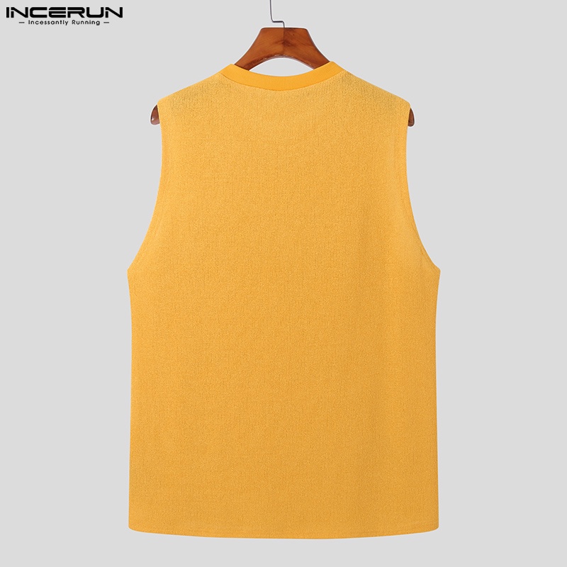 Áo ba lỗ Incerun cổ tròn 5 màu tùy chọn sành điệu cho nam