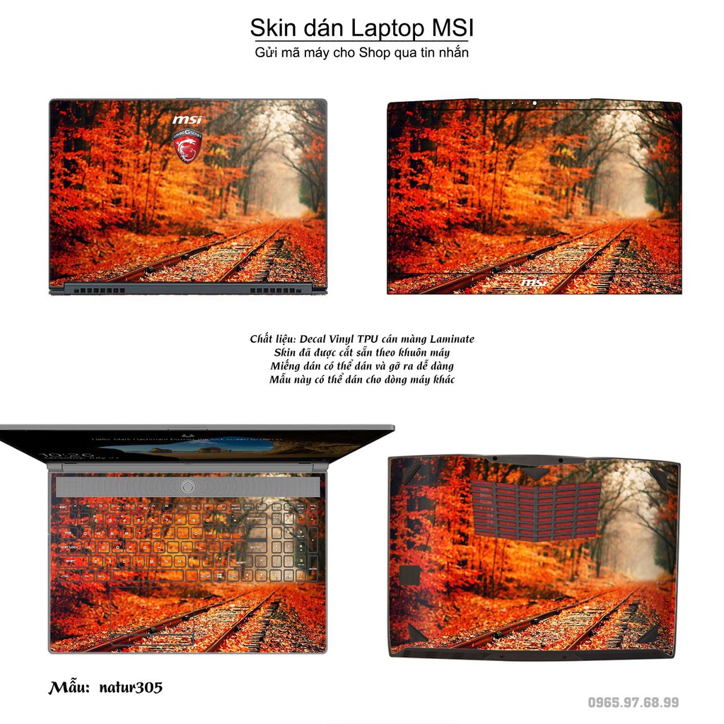 Skin dán Laptop MSI in hình thiên nhiên nhiều mẫu 11 (inbox mã máy cho Shop)