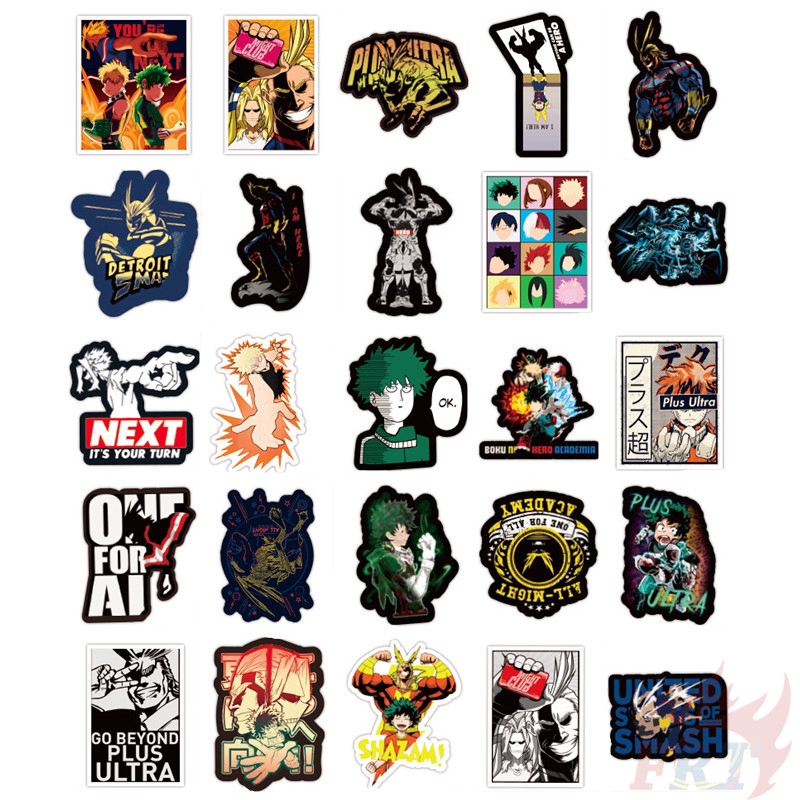 100Pcs/Set ❉ My Hero Academia Series A Stickers ❉ Midoriya Izuku Bakugou Katsuki Todoroki Shoto Anime Cartoon DIY Fashion Mixed Doodle Decals Stickers