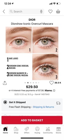 Chuốt mi mascara & dưỡng mi 𝐃𝐈𝐎.𝐑𝐒𝐇𝐎𝐖 Iconic Overcurl mini