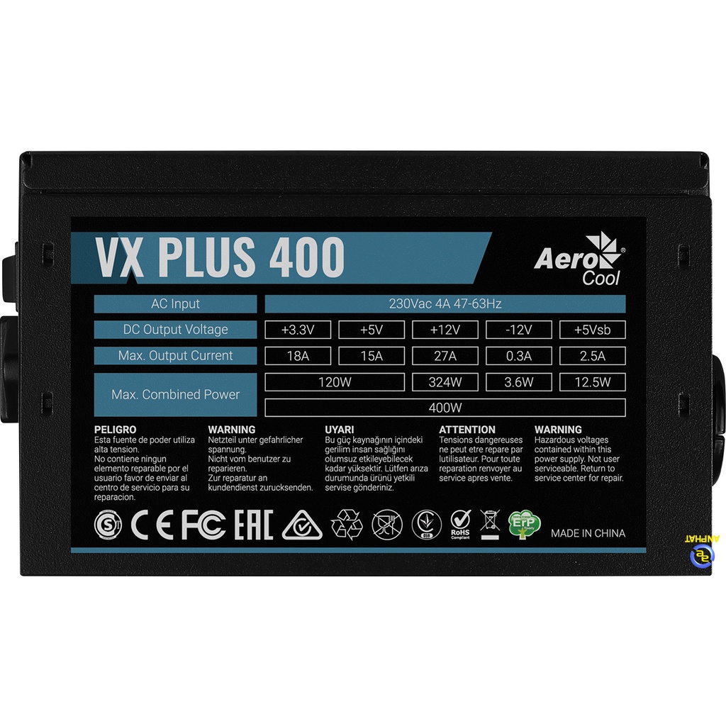Nguồn máy tính AEROCOOL VX PLUS 400W New