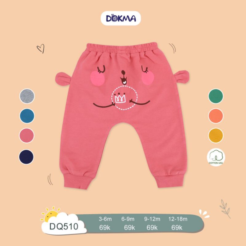 Quần dài đáp đũng Dokma mông thú chất da cá size 6m-24m