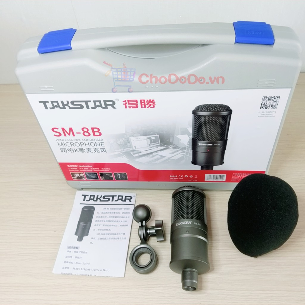 Mic thu âm TAKSTAR SM-8B, mic livestream, micro hát karaoke chuyên nghiệp