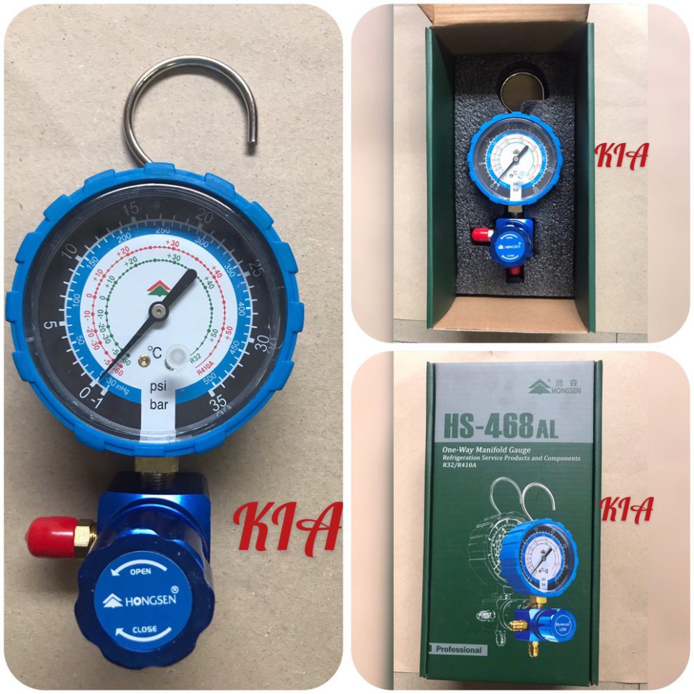 [Có sẵn] Đồng hồ nạp gas đơn Hong Sen 468 Áp thấp