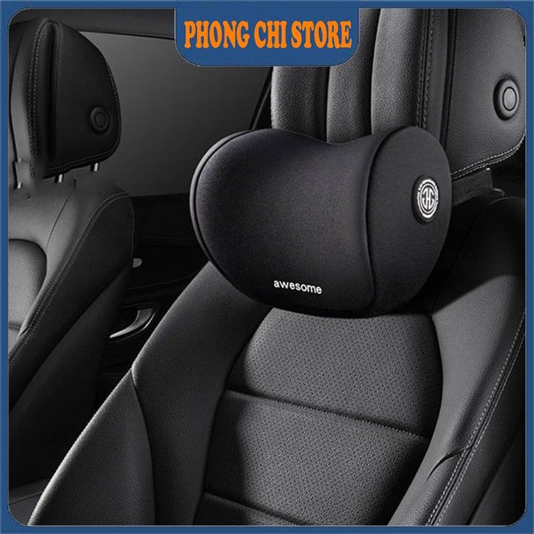 Gối tựa đầu chống mỏi cổ ô tô AWESOME, chất liệu cao su non bọc cotton