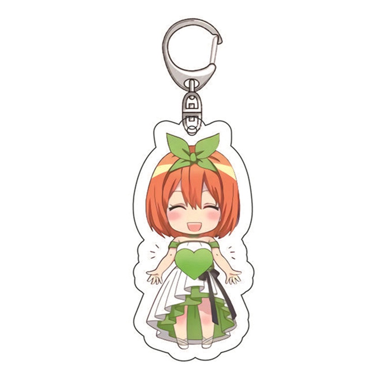 Móc gắn chìa khóa nhựa acrylic họa tiết hoạt hình Nakano Ichika Nino Miku Yotsuba Itsuki