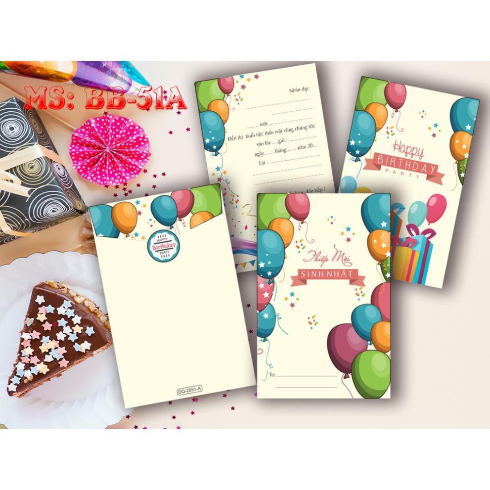 10 Thiệp Sinh Nhật  - Giấy Mỹ Thuật - Thiệp Đẹp