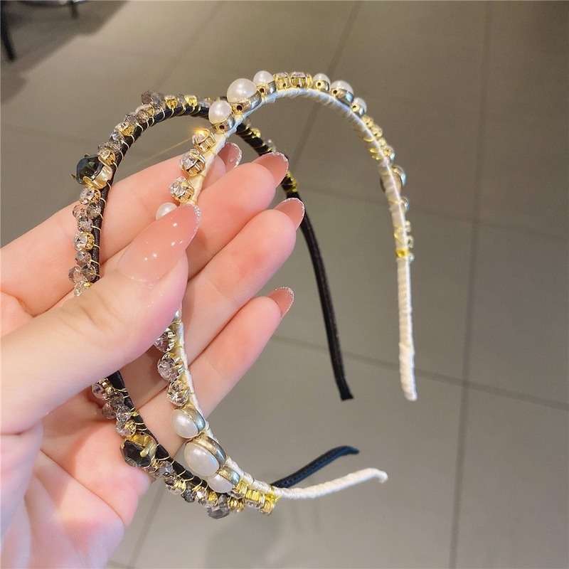 Băng Đô Mỏng Đính Ngọc Trai Phong Cách Hàn Quốc Cho Nữ