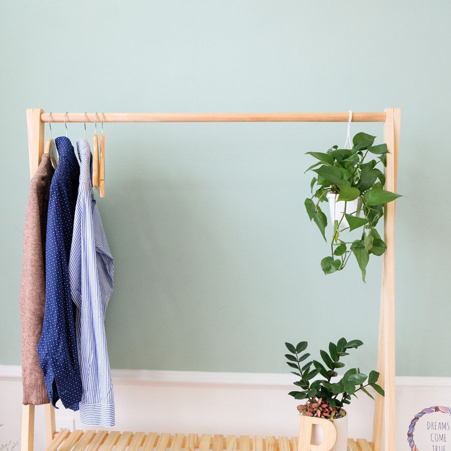 Giá Gỗ Treo Quần Áo 2 Tầng - Gỗ Thông Nhập Khẩu