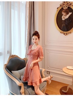 Đầm Chấm Bi Xoè Dấp Li