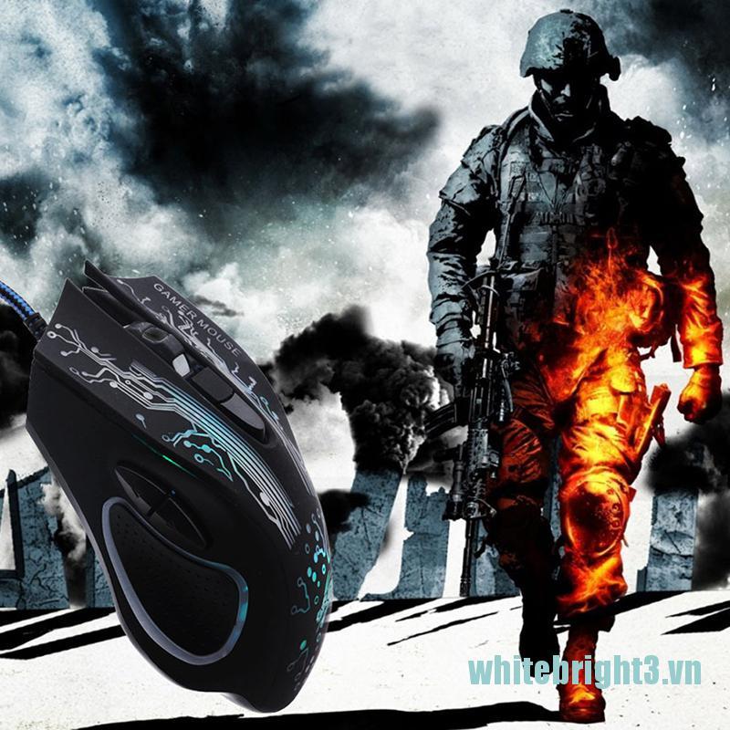 Chuột Dây Đèn Led 6 Nút 5500 Dpi Cho Game Thủ