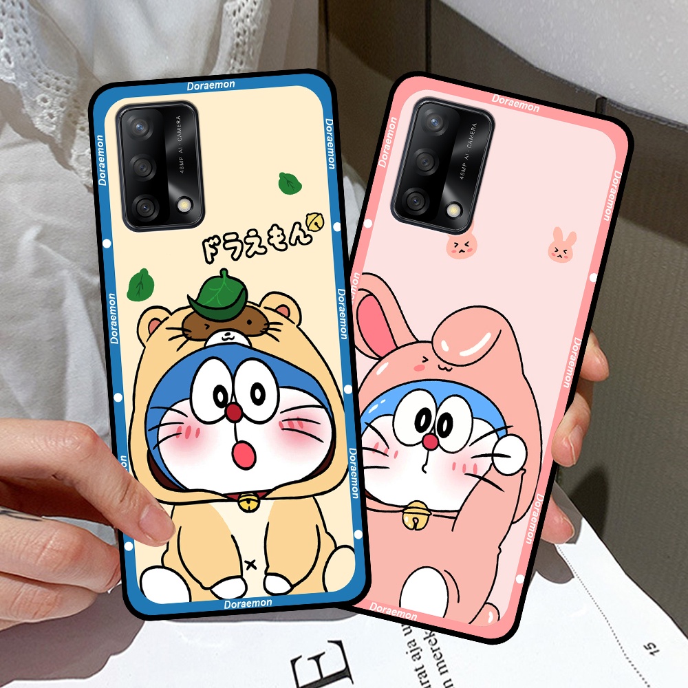 Ốp Oppo A54 / A74 / A95 4G in hình cặp đôi doremon, hổ, khủng long dễ thương