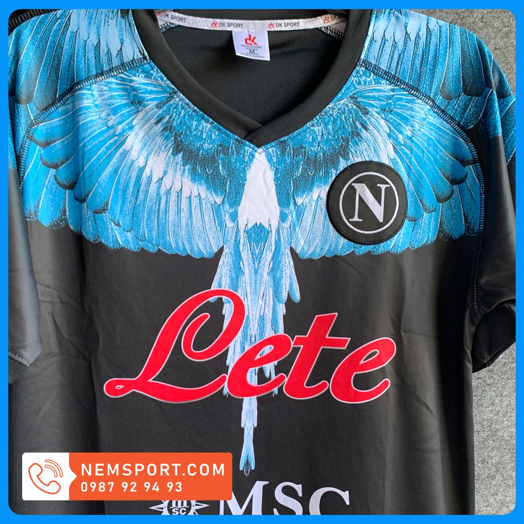 Quần Áo Đá Bóng NAPOLI Màu Đen Mới Nhất 2021