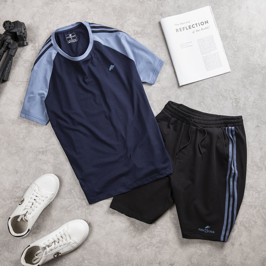 Bộ mặc nhà nam, bộ thể thao nam, bộ cộc tay nam, bộ đồ nam giáp lăng Rinboss  BOH01 | BigBuy360 - bigbuy360.vn