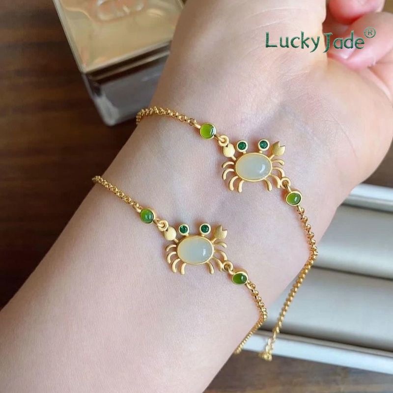 Nhẫn/ Khuyên Tai/ Vòng Tay Hình Con Cua Mạ Bạc S925 Dày Nhám Màu Vàng Đồng Cổ Điển Mới Cho Nữ