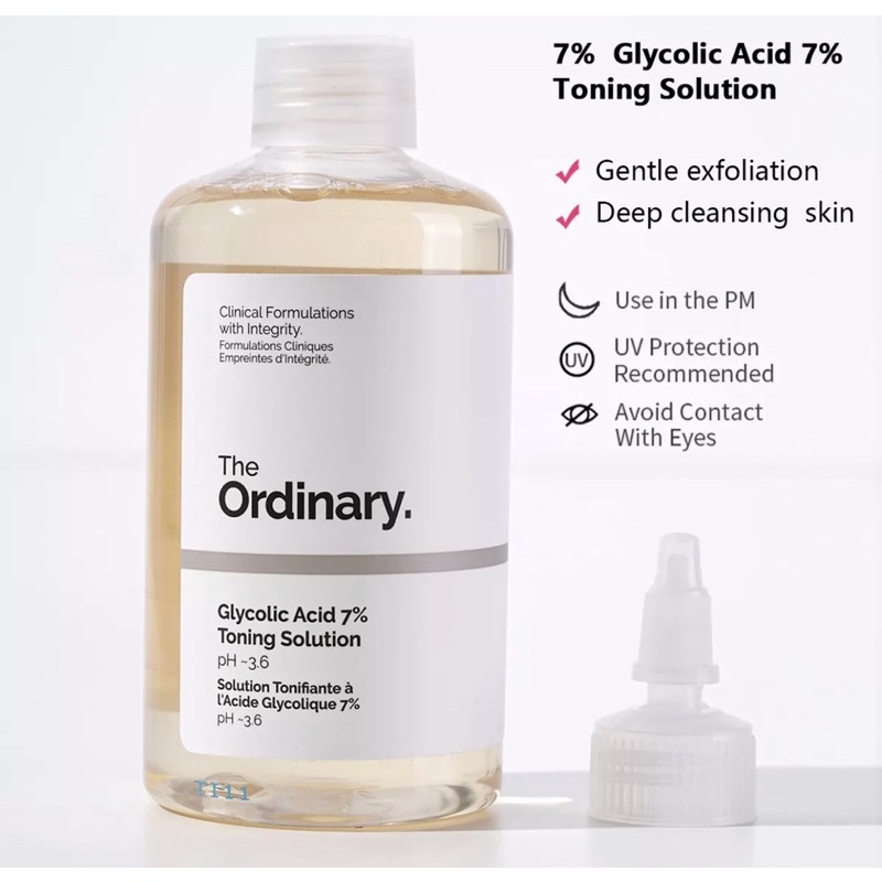 Toner Ordinary tẩy da chết 240ml Glycolic Acid 7% Toning Solution The Ordinary