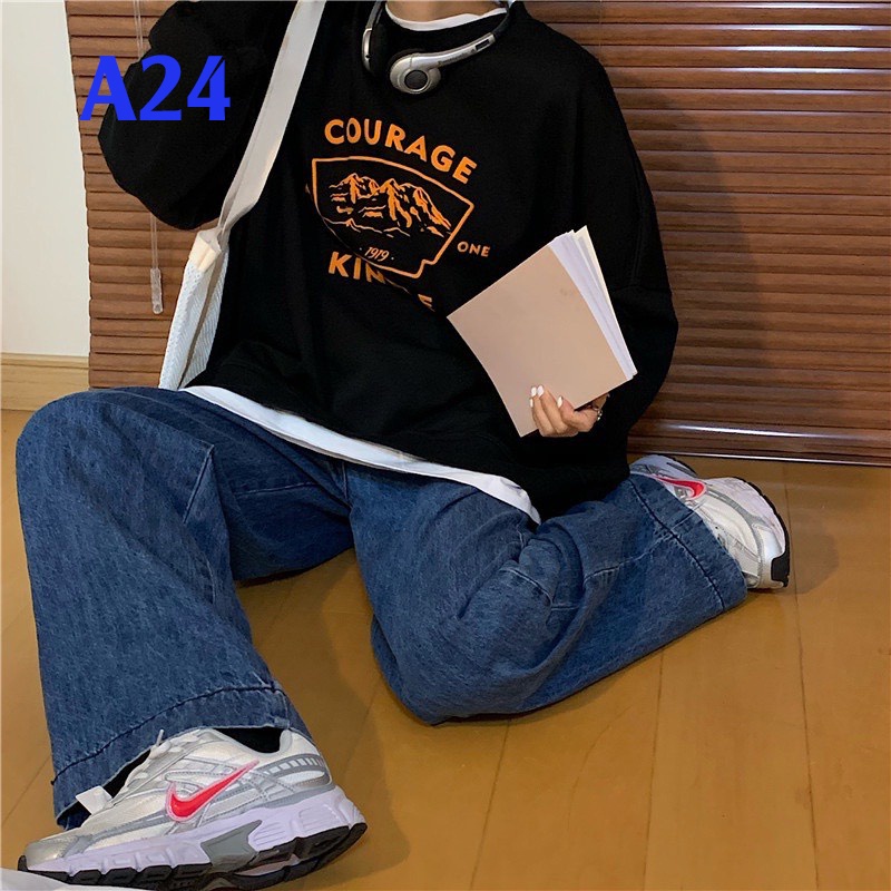 Áo Nỉ Bông Thời Trang UNISEX Hoạ Tiết Chữ COURAGE 🍊/ SWEATER FREESIZE 💜 MiQa 💜 #06 | BigBuy360 - bigbuy360.vn