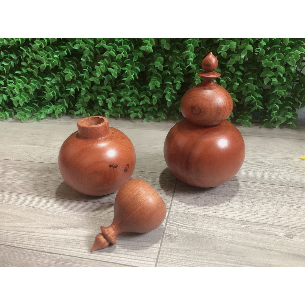 Lọ Đựng Tăm gỗ Hương Cao Cấp Hình Quả Hồ Lô