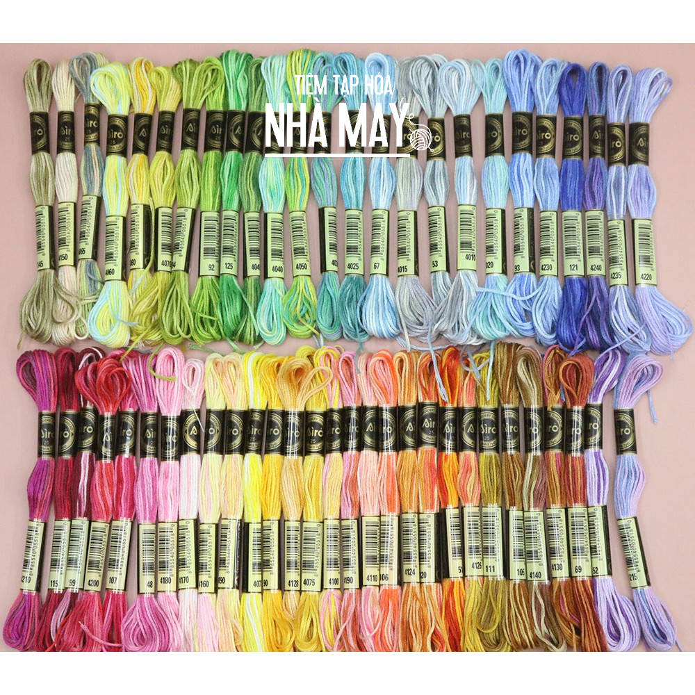Chỉ thêu hãng Airo set 54 màu chỉ loang