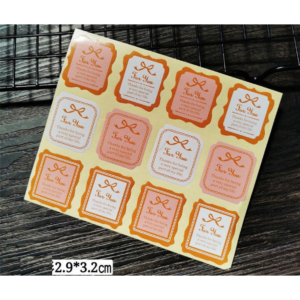 Tem dán For You ⚡ MẪU MỚI ⚡ 12 con tem chuyên dụng dán trang trí bánh