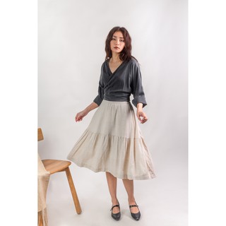 Áo cheva cổ V linen MONO