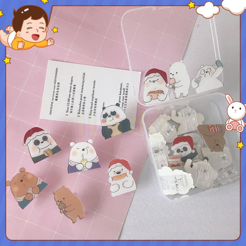 ⭐ iLado ⭐ 【3 PCS】 Kẹp tài liệu mini Kẹp Bướm kẹp nhựa kẹp kim loại Văn phòng phẩm We Barebears Học Sinh kẹp giấy đồ dùng học tập Acrylic Tiện Dụng Cho Học Sinh cho trường học văn phòng dễ thương