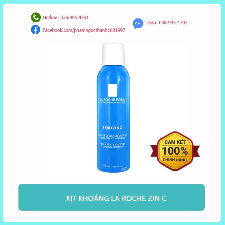 [CHÍNH HÃNG - CÓ VIDEO] Xịt khoáng dành cho da dầu mụn Serozinc Zinc Sulfate Solution Cleansing Soothing