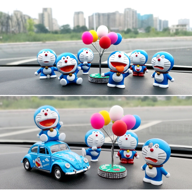 【💕Set 6 Mô Hình Doraemon Trang Trí Xe Hơi