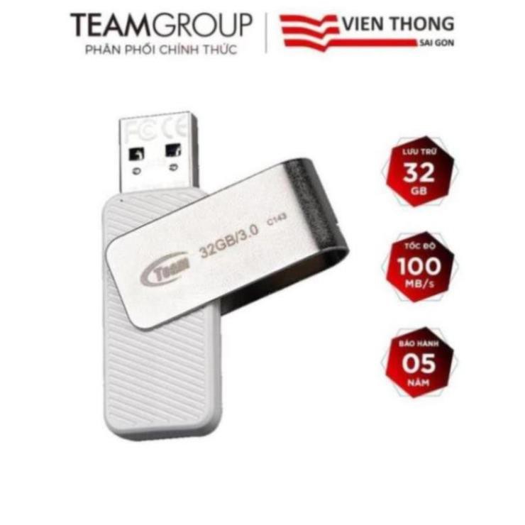 USB 3.0 Team Group C143 32GB INC tốc độ upto 100MB/s - Hãng phân phối chính thức .TN