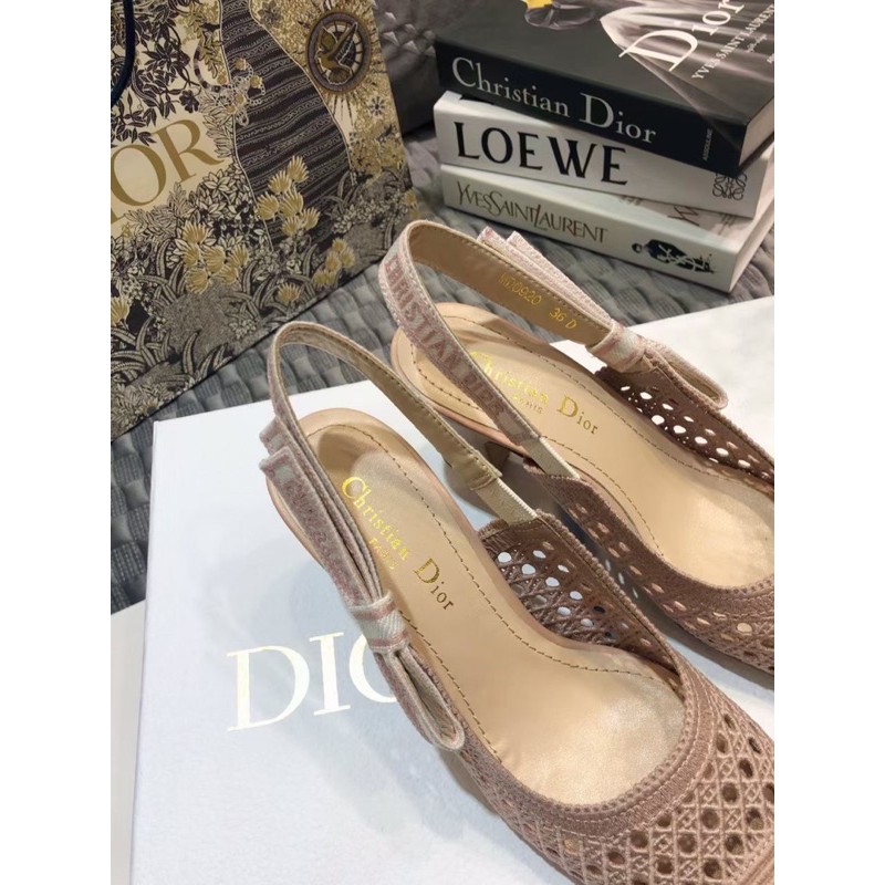 Sandal Dior Hồng Nude/Đen