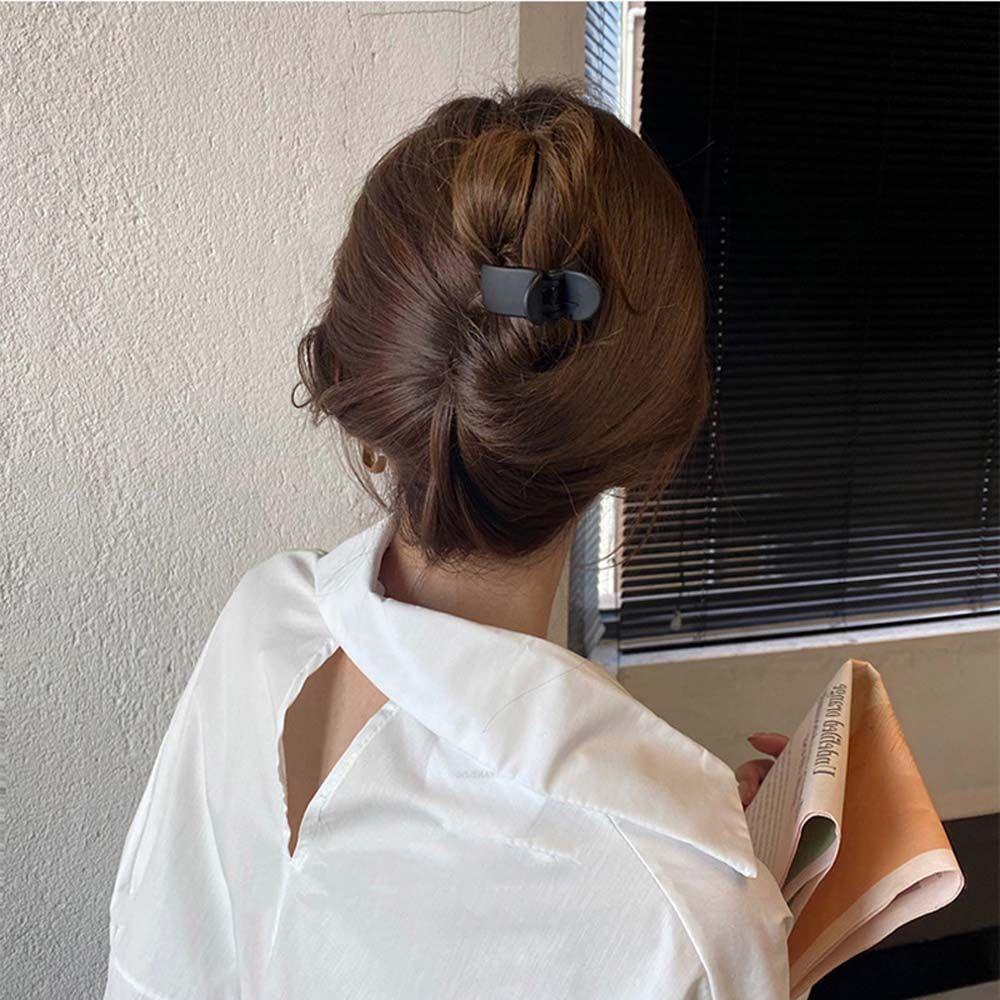 Kẹp Tóc Càng Cua Cố Định Màu Trơn Kiểu Vintage Dễ Thương Cho Bạn Gái WMES15H