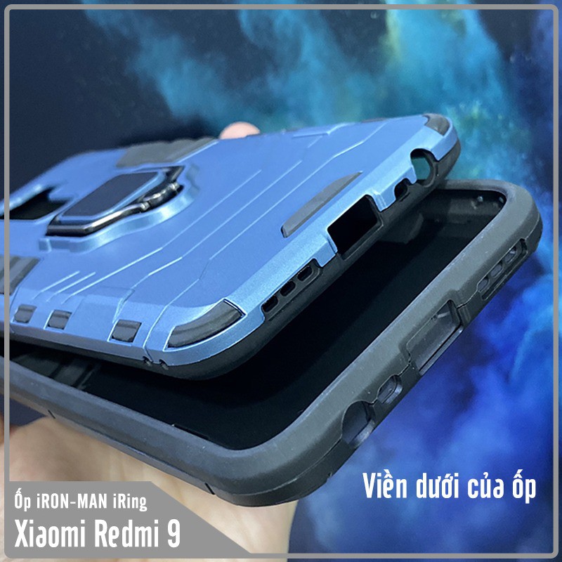 Ốp lưng cho Xiaomi Redmi 9 iRON - MAN IRING Nhựa PC cứng viền dẻo chống sốc