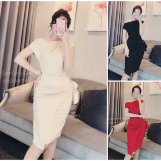 đầm ôm body trễ vai