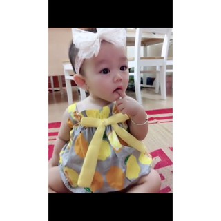 Váy sọc thô cho bé gái màu xanh