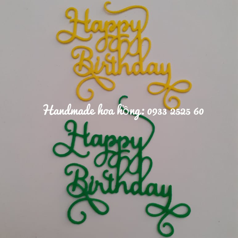 5 chữ HAPPY BIRTHDAY, bằng xốp, 7.9x7.1cm -Hình trang trí thiệp -Phụ kiện trang trí handmade - DIY - Thủ công, mỹ thuật