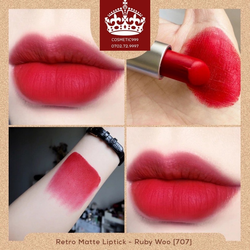 Son mac ruby woo chính hãng đỏ rượu đỏ đất Cosmetic999