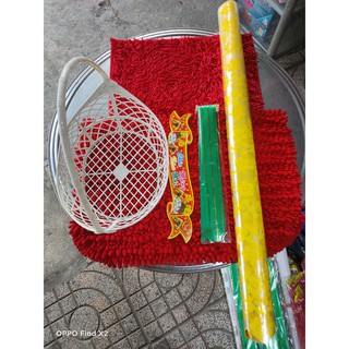 (Combo) Giỏ gói quà tết đầy đủ, khay vuông gói quà
