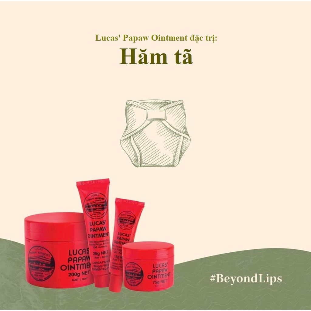 Lucas Papaw - Kem đu đủ đa năng - Chống khô nẻ môi, bỏng da, mẩn ngứa bôi ngoài da cho mọi lứa tuổi