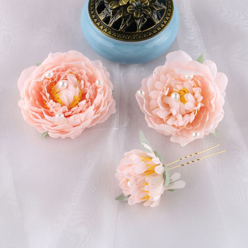 BỘ 3 BÔNG CÀI TÓC CỔ TRANG HOA MẪU ĐƠN