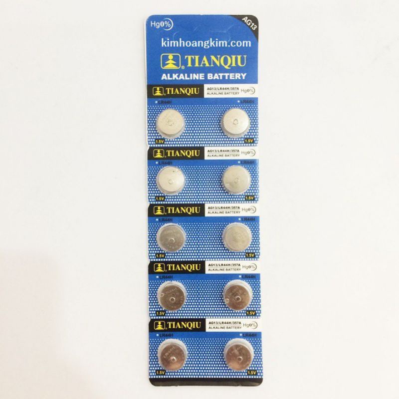 Pin (Nút) Cúc Áo - Đồng Xu (Cắt) Tianqiu AG13/LR44H/357A