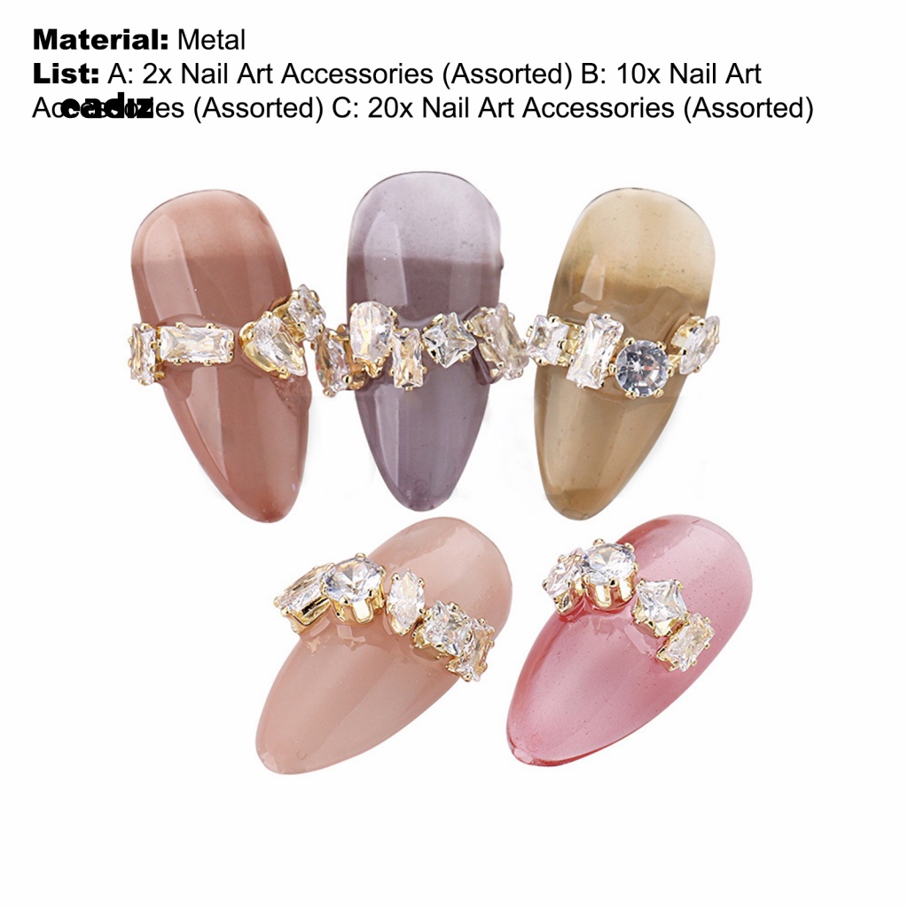 Phụ Kiện Kim Loại Hình Chữ Nhật Trang Trí Móng Tay Nghệ Thuật DIY