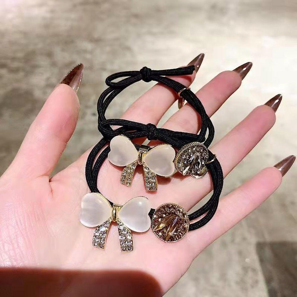 Dây Cột Tóc Đuôi Ngựa Bằng Hợp Kim Màu Ngà Phong Cách Hàn Quốc Ngọt Ngào