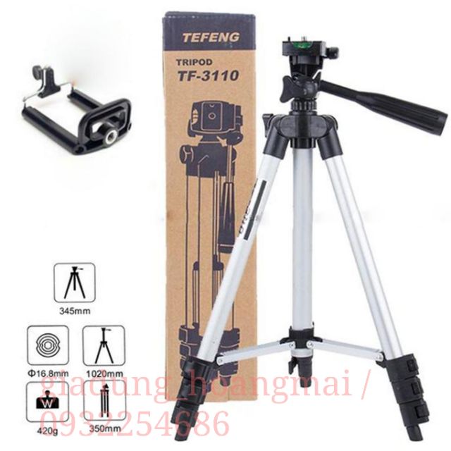 [Giadung_hoangmai] Giá đỡ 3 chân đế chụp hình Tefeng Tripod TF 3110 kèm kẹp